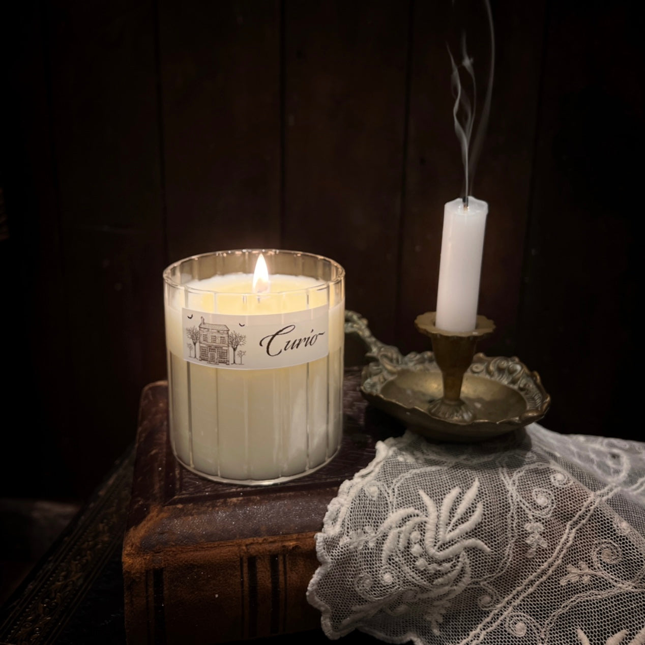 Curio Candle - Fluted Apothecary Jar