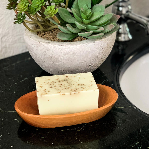 Naseberry Wood Soap Dish - Oval